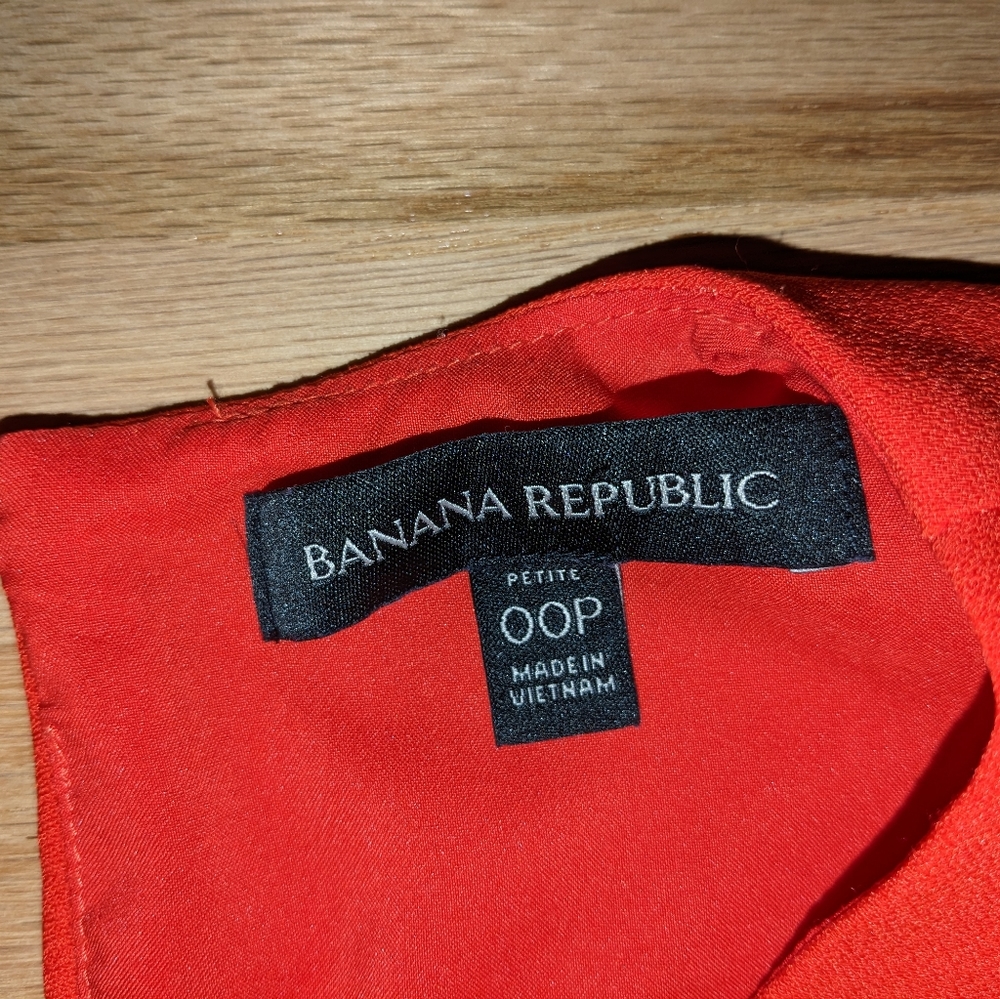 Banana Republic coral red belted sleeveless cropped jumpsuit - Picture 5 of 8